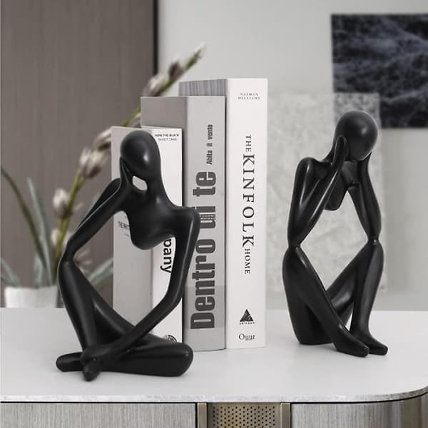 Abstrakt Hartsskulptur & Figurer Modern Heminredning Vardagsrum Svart Unik Bit