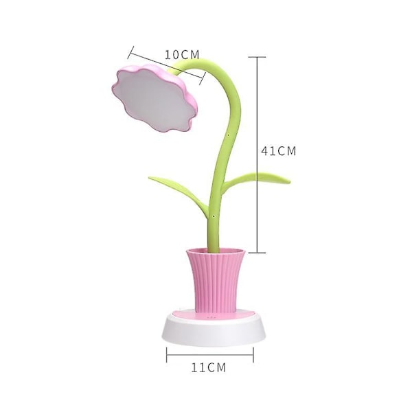 Dww-(Pink) Børnebordlampe, USB Genopladelig Bordlampe, Sengelampe til Kontor Soveværelse