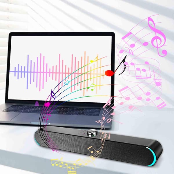 Computerlyd med lang stribe multimedie Bluetooth-lyd (fri størrelse, sort)
