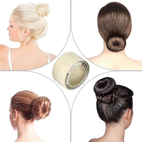 Hårbullemakare - Lätt att skapa perfekt fransk twist donut, hårvikning, wrap, snap DIY formare, frisyrverktyg för flickor och kvinnor, 3-pack blond
