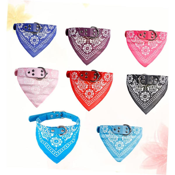 8 kpl Pieni Pentu Kaulus Pentu Kaulukset Pennut Kaulukset Pieni Koira Bandana Koiran Kaulukset Pennuille Koira Bib（Keskikokoinen，Kuten Kuvassa）
