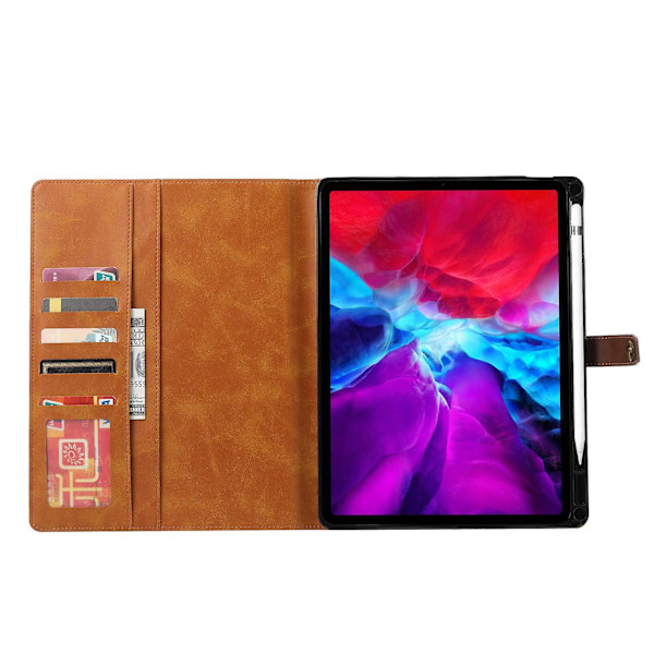 Pen Slot Design PU Læder Tablet Etui med Tegnebog Stativ til iPad Pro 11-tommer (2021)(2020)(2022)