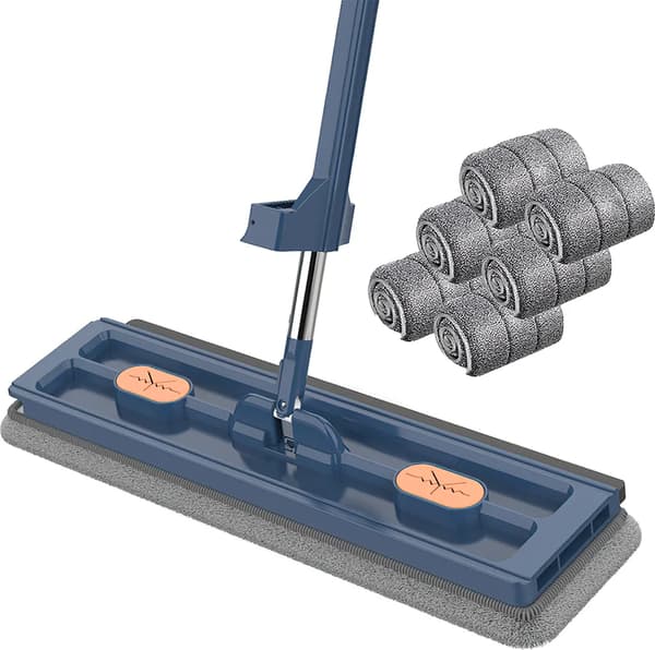 Mop, 42 cm stor moppplatta, golvtorkare, 6 delar fiberbomull, påslös