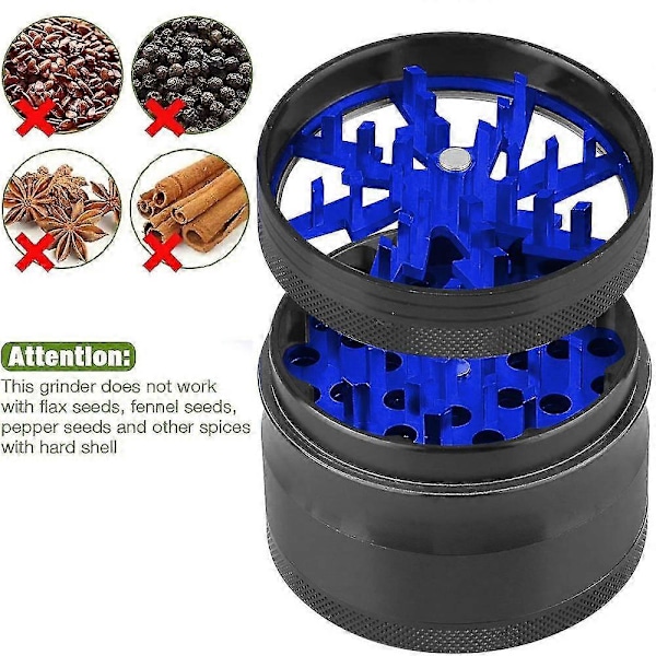 Pollenkvarn Crusher 63mm, 4-delat set med pollen skrapa