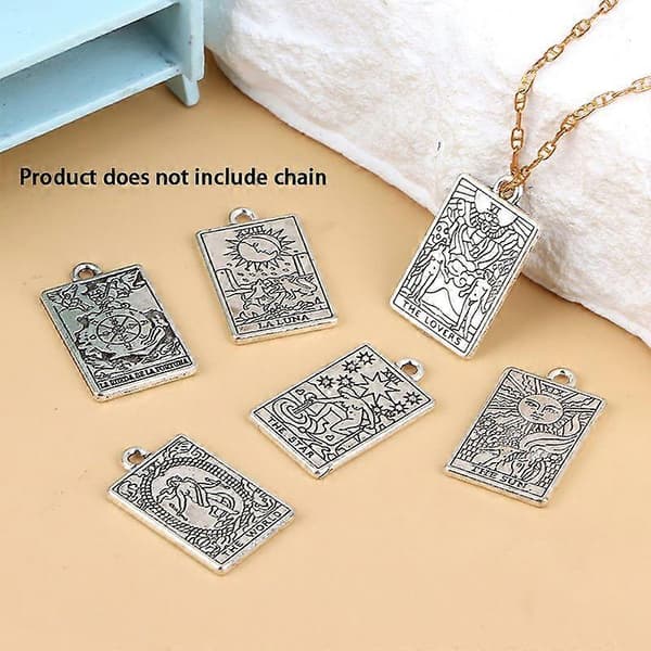 1 st Tarot Hänge DIY Häxa Spådom Måne Sol Berlocker Armband Halsband Smycken (E)