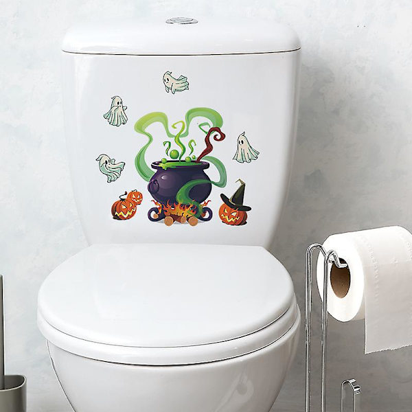Dww-Halloween-sarjakuva kurpitsa noita keitto lasten kylpyhuone kylpyhuone wc kodin sisustus seinätarrat itseliimautuvat