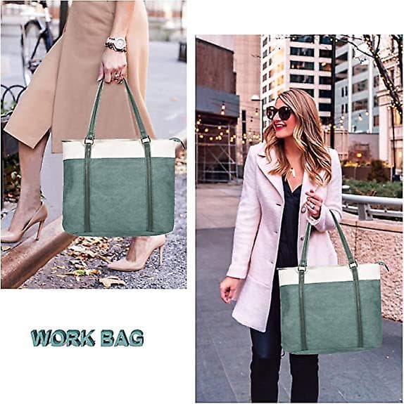 Kvinder Laptop Tote Arbejde Let Patchwork Lærred 15.6\" Tote Pung