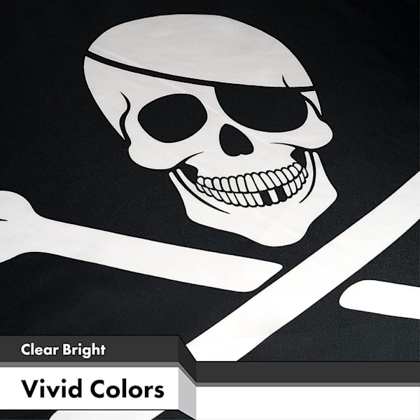 - Jolly Roger Piratflagga (ben) 3x5 fot Tryckt Mässingöglor 150d Polyester Inomhus/utomhus - Mycket Tjockare Mer Hållbar än 100d 75d Polyester