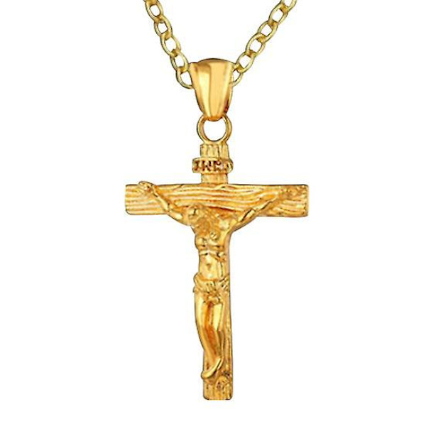 Miesten kaulakoru Jeesus Risti Ripustin Ruostumaton Teräs Jeesus Ristiriipus (Risti Ketju, Kultainen)