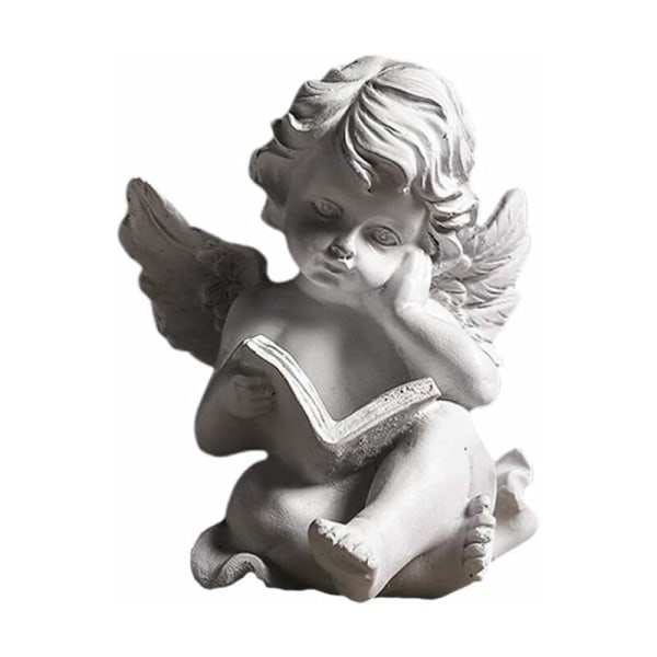 Cherub Angels Resin Hage Statue Figur Bedårende Engel Skulptur Minnestatue for Innendørs Utendørs Hage Dekorasjon Stil a