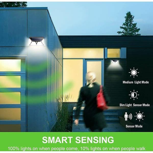 2 stk. Iave solcellelys dobbelt sensor hoved (260 lampeperler gave