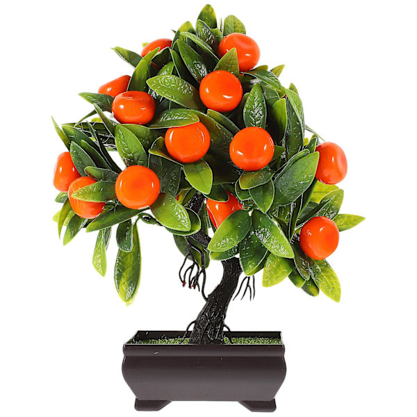 Dekoration Bonsai Desktop Liten Fruktträd I Kruka Hushåll Simulering Växt Prydnad（25X22X12CM，Som Visas 2）