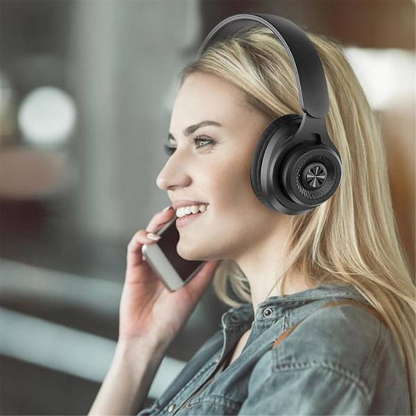 Päässä pidettävä Bluetooth-kuuloke Langaton kuuloke Urheiluun ja ulkoiluun Aktiivisella melunvaimennuksella（Musta）