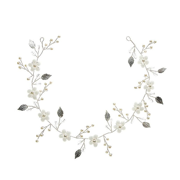Dww-Hand-woven vit blomma choker, blomma halsband, bröllop tiara bröllop smycken