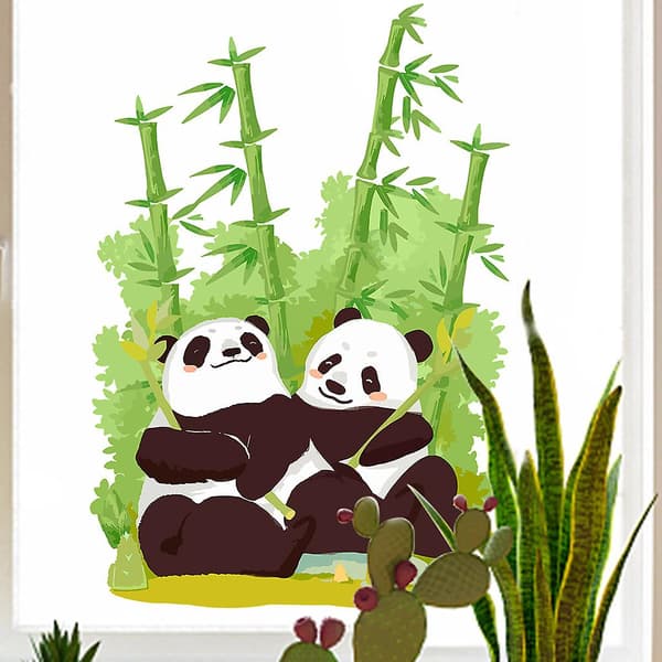 Setti kahta söpöä panda-seinätarraa - seinäkoriste