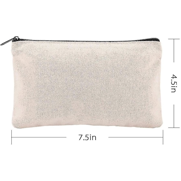 10-pack tomma DIY-hantverksväskor i canvas, pennfodral i bomullsduk, fakturaväskor, sminkväskor