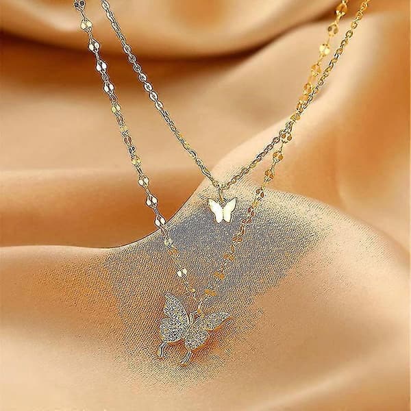 925 Silverhalsband, Glänsande tofs halsband (Roséguld)