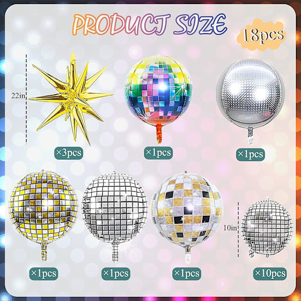 Discokula ballonger (18 st, 22 och 10 tum)