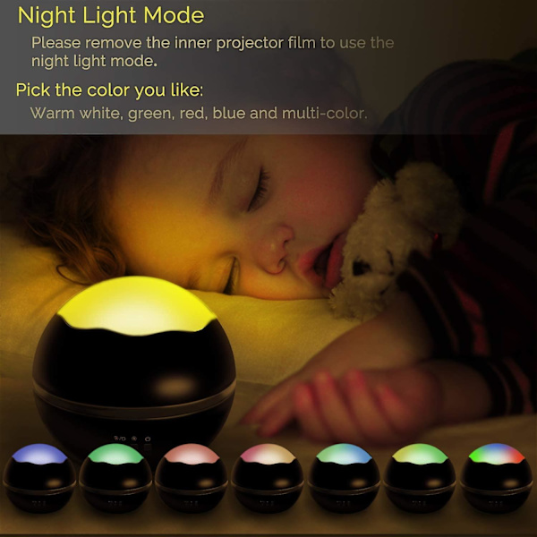Led-projektor Stjernehimmel, roterende nattelys Baby nattelys Baby nattehimmel