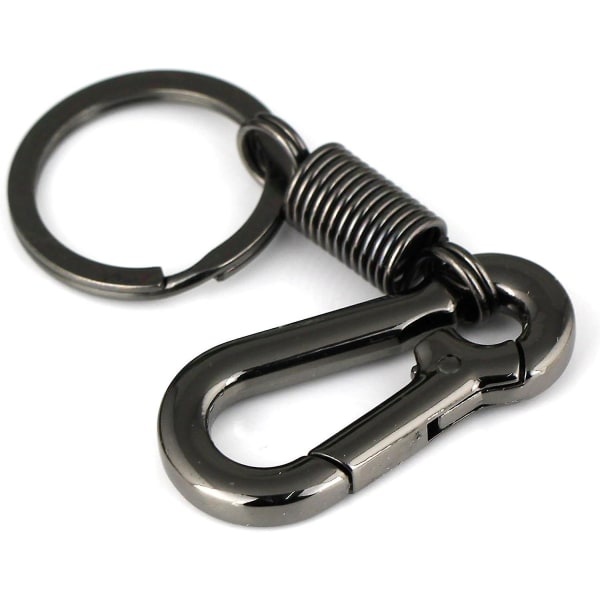3 st retrostil enkel och tuff karbinhake nyckelring metall retro nyckelring (svart)