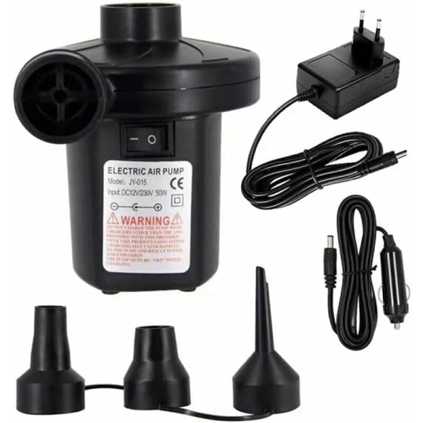 Bärbar elektrisk luftpump DC 12V/AC 230 240V snabbfyllning elektrisk luftpump Luftpump för uppblåsbar luftmadrass Leksakskudde Pool Flytande säng