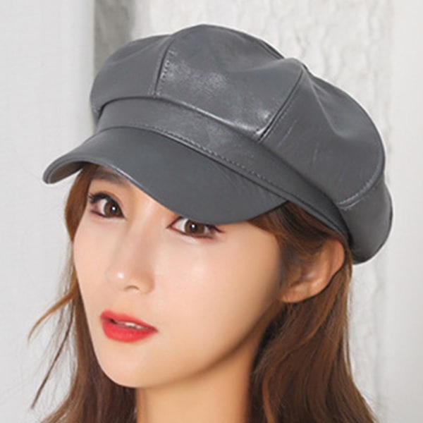 Pu Leather Cab Painter's Hat Gatsby Ivy Basker