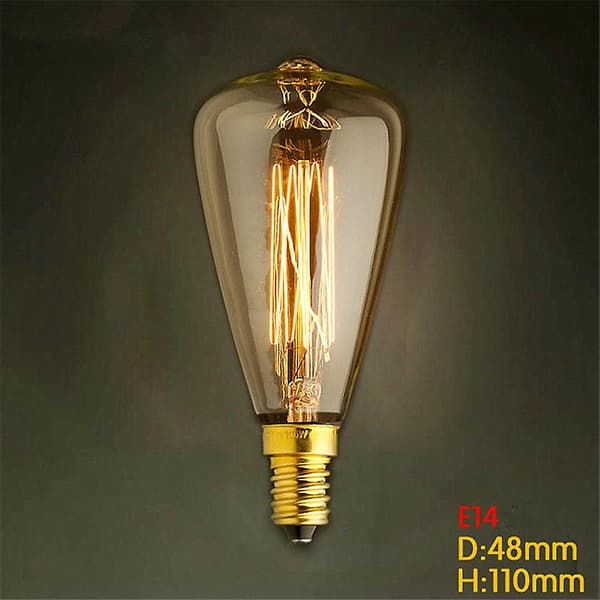 ST48 E14 Glødetrådslyspærer Vintage Retro Industrielle Stil Lamper 40W