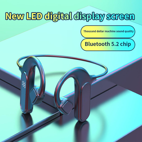 Bon-e luujohtokuulokkeet Avoimet korvakuulokkeet Bluetooth 5.2 Urheilun langattomat kuulokkeet Sisäänrakennetulla mikrofonilla（Musta）