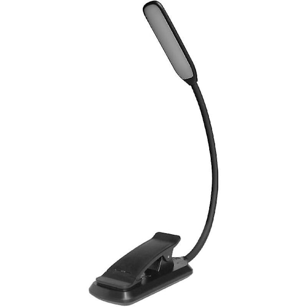 Oppladbar leselampe, 12 LED-leselampe med 3 lysmoduser, 360 trinnløs dimming, fleksibel nakkeleselampe for bøker i sengen, klips L