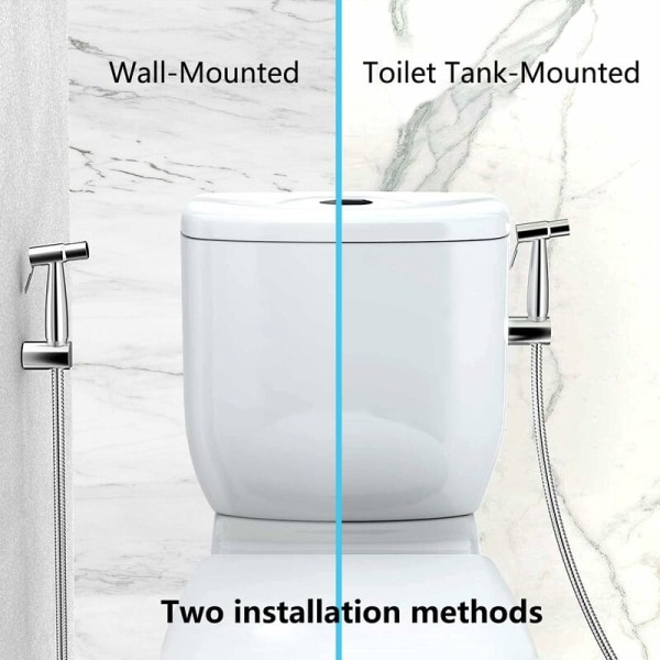 Toilet brusesæt, bidet bruser sæt med G1/2 tommer ventil, brusesprøjte i rustfrit stål, bidet håndsprøjte, til personlig hygiejne, toilet rengøring