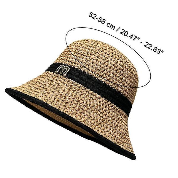 Vikbar virkad bucket-hatt för UV-skydd på sommaren Black