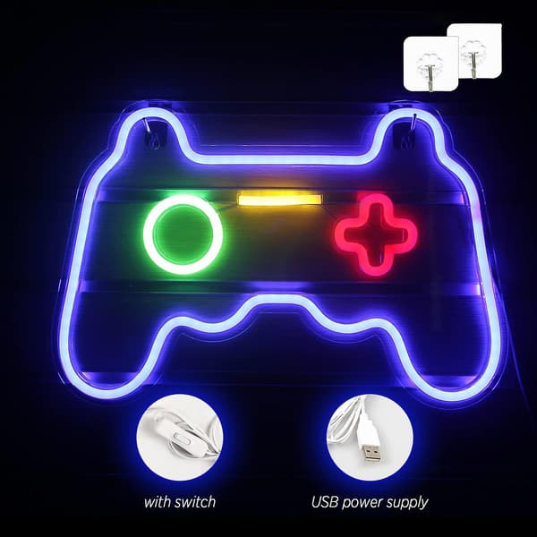Spelformad Neon Skylt Led Vägg Neonljus Coola Natt Skyltar Usb Drivna För Sovrum Bar Internetcafé