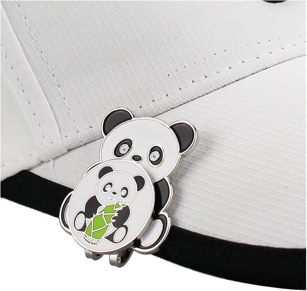 Dww-2stk-Golfboldmarkører Panda W Style Golfboldmarkør Magnetisk Golfhatklips Legering Golfkasketklips