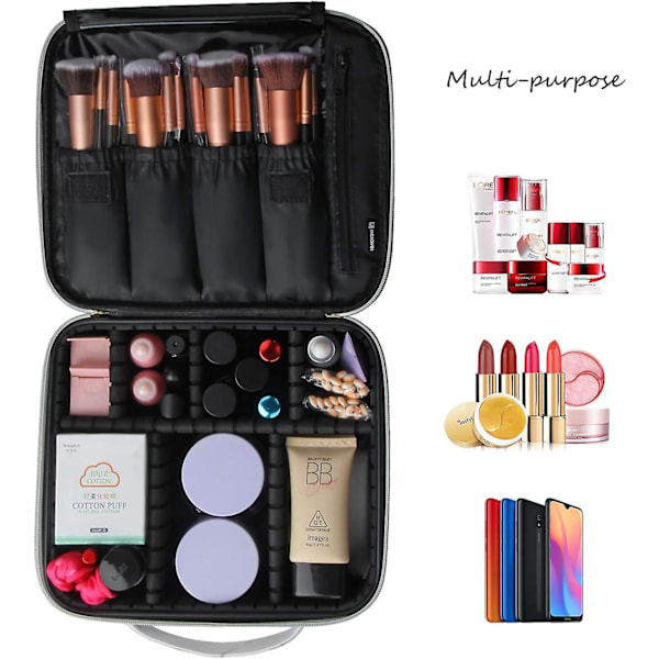 Rejse Make-up Taske Professionel Kosmetisk Make-up Taske Organizer Tilbehør Etui Værktøj Etui (Lille Sort)