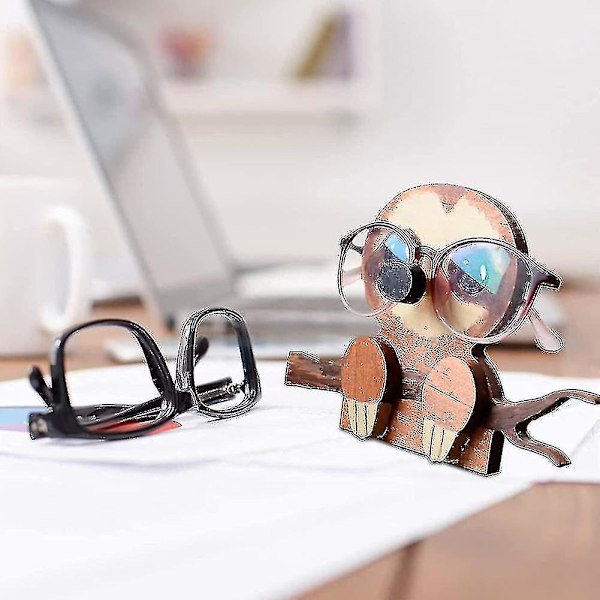 Corgi Hunde Brilleholder Stativ Hvalp Hunde Brille Ramme Julegave Sød Kæledyr Træ Ornament Solbriller Briller Display Stativ (Ræv)（Dovdyr）