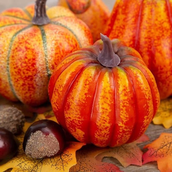 Kunstige efterårsdekorationer - HAKACC - 49-dele sæt - Orange - Letvægtsmos - Til Halloween og Thanksgiving