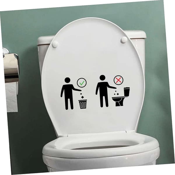 2 arkkia varoitustarraa WC-seinätarroja WC-kannen tarroja WC-istuimen tarroja