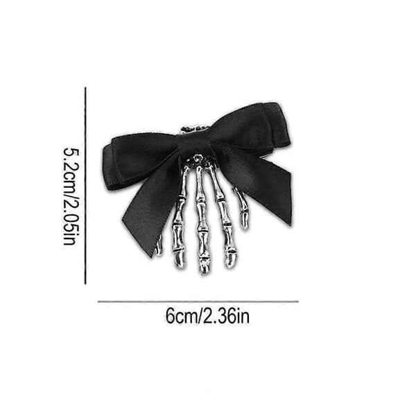 Hårklämma Dödskallehand Zinklegering 6 X 5,2 Cm Gotisk Silver Plast Metall Black