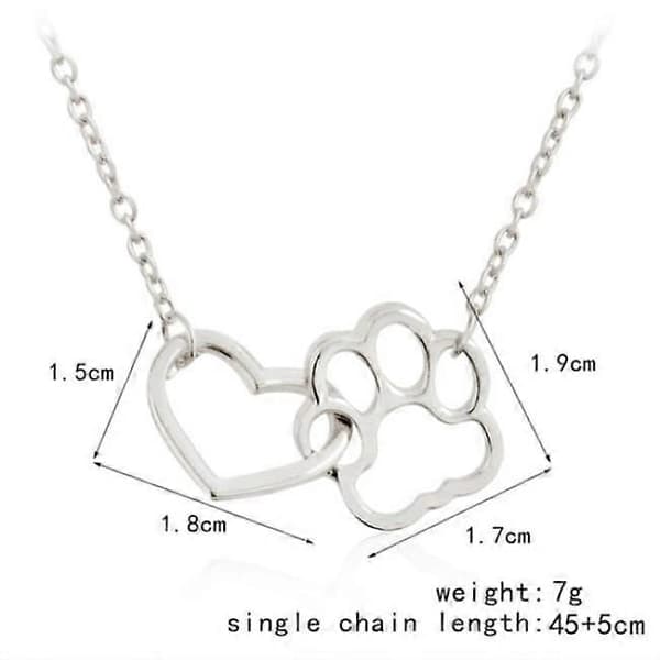 Halsband - Tass - Hjärta Silver