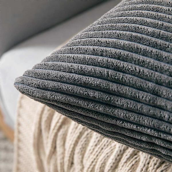 2-pack Corduroy Kuddfodral 12 x 20 tum Ländryggskudde Kuddfodral Grå Kuddfodral för Soffa Sovrum Soffan