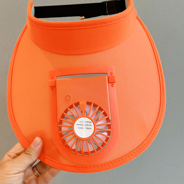 Orange USB-laddningsbar solskydd keps med bred brätte för barn för resor och strand
