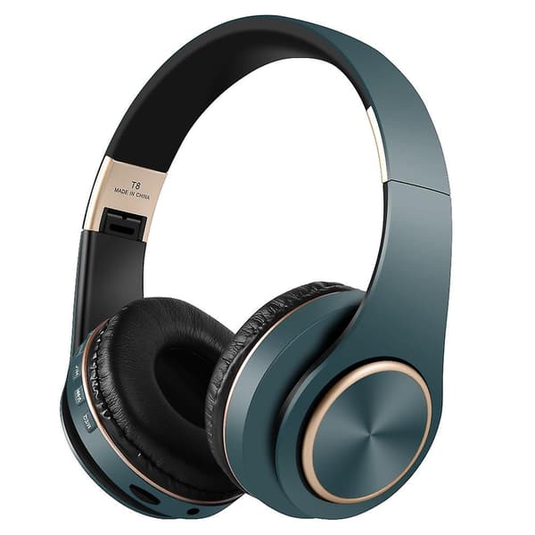 Trådlösa hörlurar Over Ear Trådlösa stereoheadset Öronsnäckor-Blå