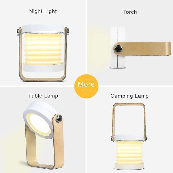 Usb Genopladelig Led Bordlampe, Touch Natlampe, 360 Belysning