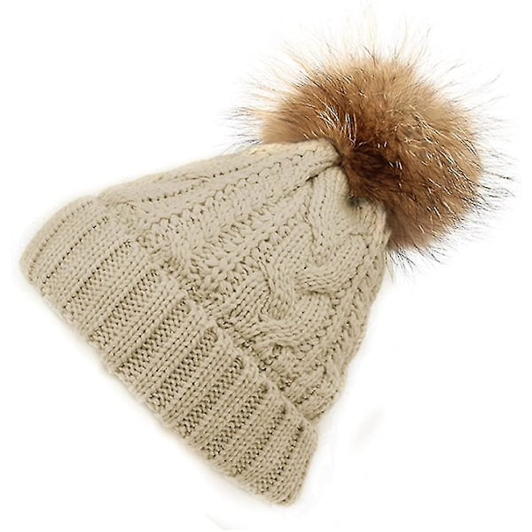 Handel Barn Förälder-barn Set Höst Och Vinter Boll Twist Stickad Mössa Mode Varm Ull Mössa（barn）