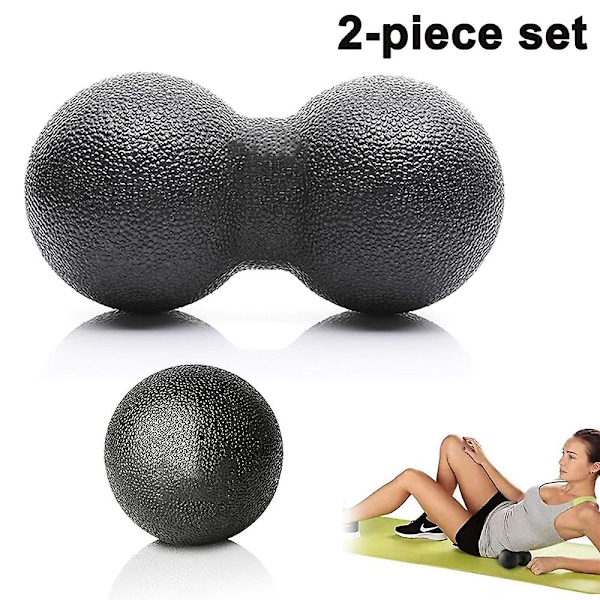 2-delad EPP Rehabilitations Fitnessboll - 8*16cm Svart + Rund 8*8cm Svart