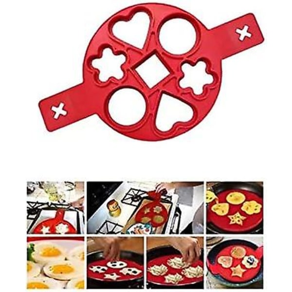 Pandekageform maker Mini pandekageform maker Non-stick silikone bageform rund form silikone æg ringe muffin hjerte pandekageform form