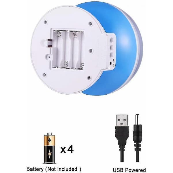 Stjernenattlys med projektor 360 graders rotasjon, 4 LED-pærer 9 lysfarger som endrer USB-kabel (blå)