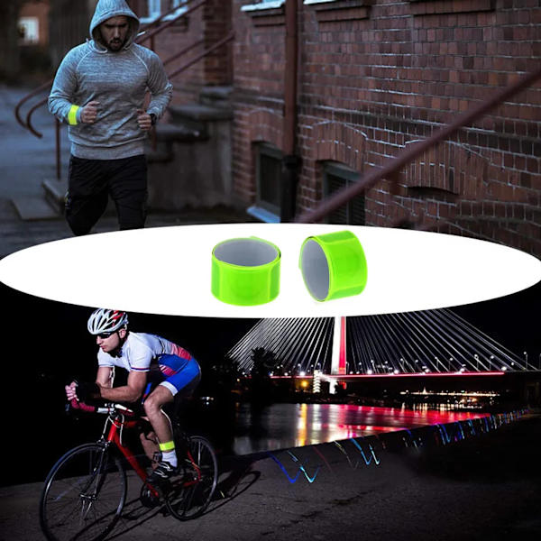 Reflekterande knäppband med hög synlighet för cykling, löpning, jogging, 16-pack