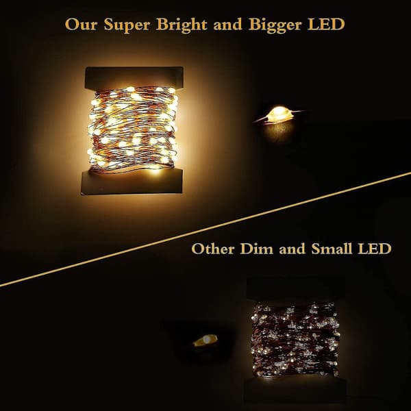 2 stk 72ft 200 LED solcellelyssnor, utendørs superlyse solcellelys til jul, 8 stiler