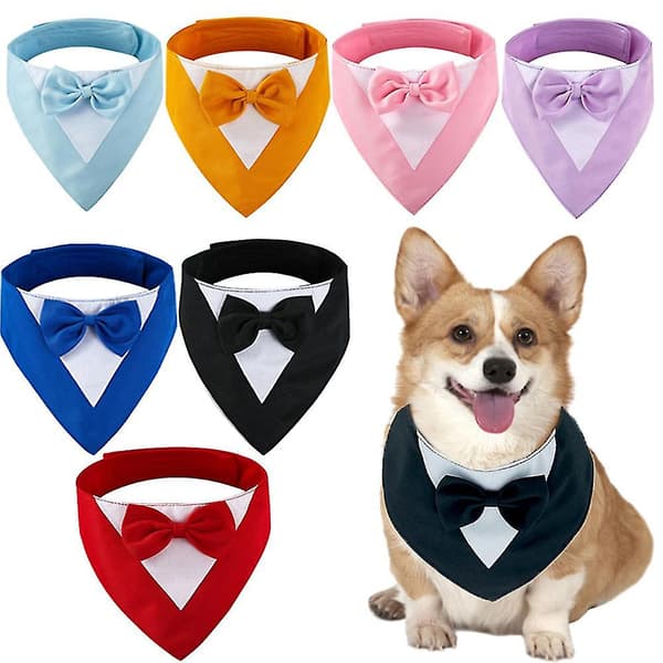 Hunde slips - Formelt slips til kæledyr - Slips til hund - Smoking til hund - Krave (XS, gul)